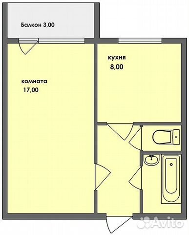 1-к квартира, 33.3 м², 9/9 эт.