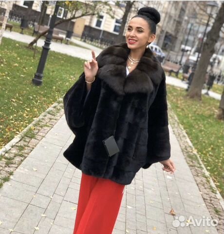 Шуба из норки blacknafa с соболем Шуба из норки blacknafa с соболем