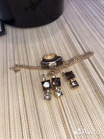 Комплект из золота 750 с раух-топазами Комплект из золота 750 с раух-топазами