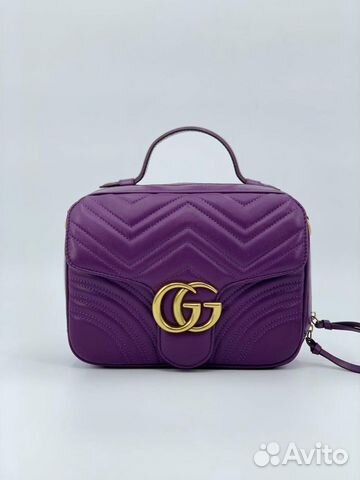 Новая женская сумка через плечо кожа Gucci фиолет Новая женская сумка через плечо кожа Gucci фиолет