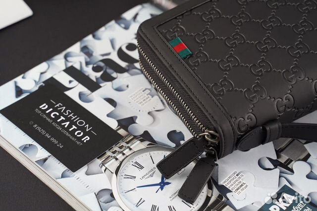 Клатч барсетка кошелек на молнии портмоне GG Gucci