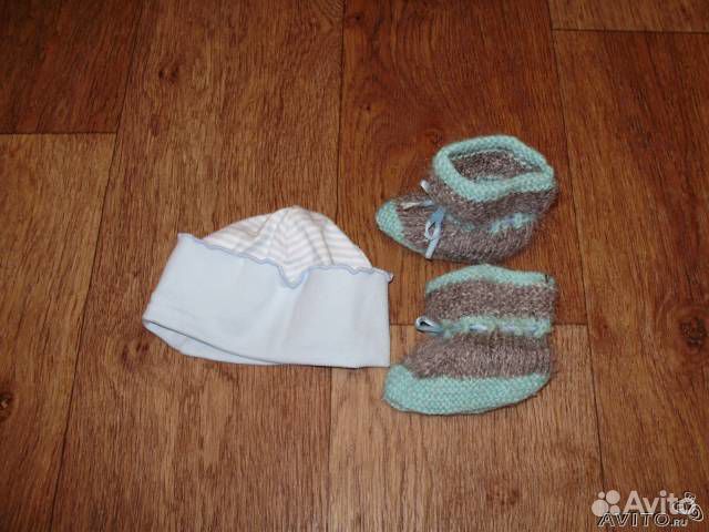 Новые пинетки на козьем пуху,шапочка х/б,ползунки Новые пинетки на козьем пуху,шапочка х/б,ползунки