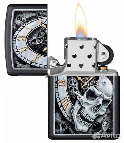 Зажигалка zippo Skull Clock Design