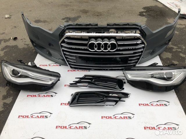 Audi A6 C7 a6c7 передний бампер с фарами рестайл