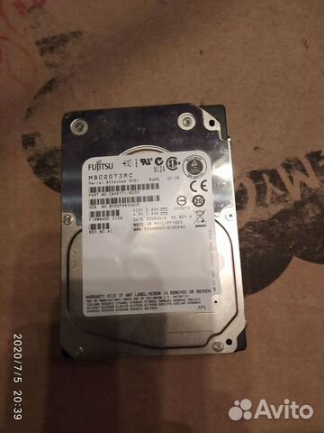 Жесткий Диск scsi Fujitsu MBC2073RC Жесткий Диск scsi Fujitsu MBC2073RC