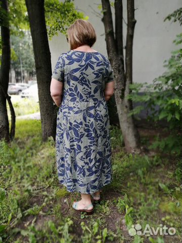 Эффектное платье лен и хлопок 54-60 р-р Италия ори Эффектное платье лен и хлопок 54-60 р-р Италия ори