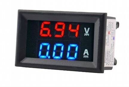 Вольтметр амперметр цифровой 0-100 В 10A