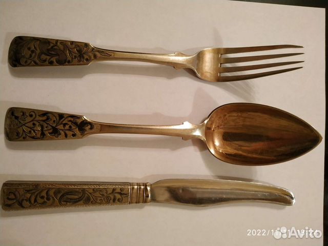 Набор эгоист столовый. Серебро 84. 1845 год