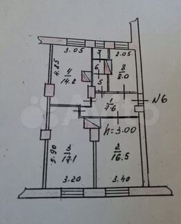 3-к. квартира, 66,9 м², 2/2 эт.