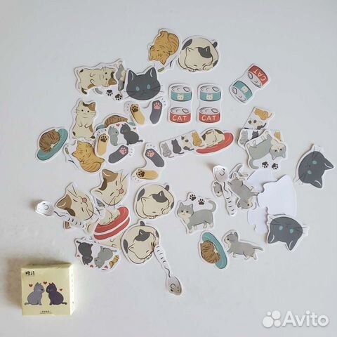 Наклейки с милыми котиками купить в Нижнем Новгороде | Хобби и отдых ...