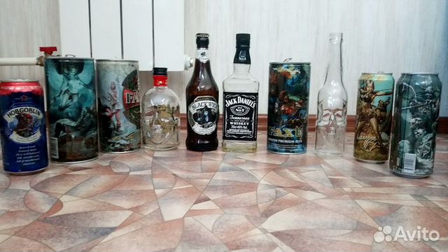 Пивные банки и бутылки для декора