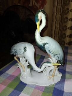Фарфоровая статуэтка цапли