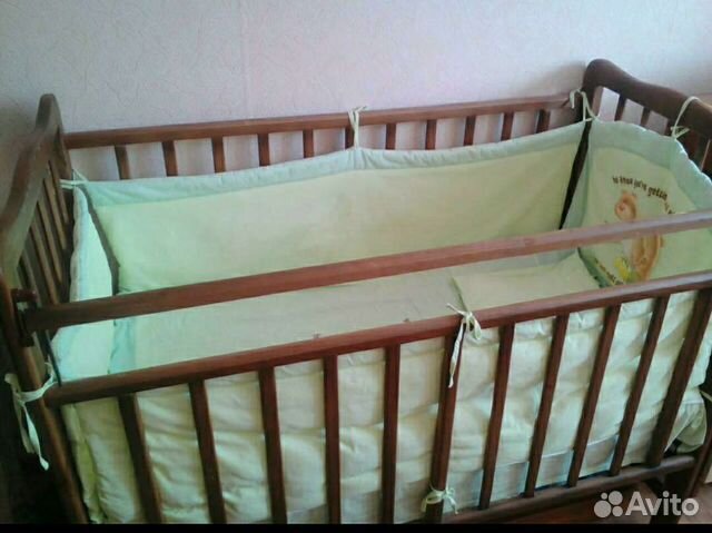 Детская кроватка+ ортопед.матрац+ комплект в крова