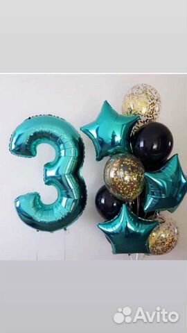 Цифра с гелием на грузике