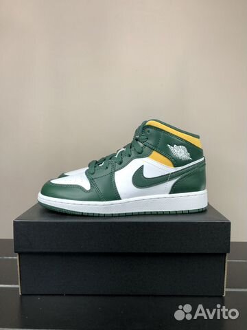 Jordan 1 Mid Sonics Green Yellow (4.5us - 35.5ру)