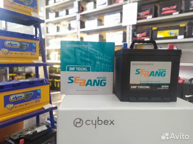 Аккумулятор 65Ач Sebang 75D23L 580A CCA Корея