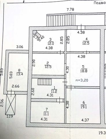Коттедж 300 м² на участке 8 сот.