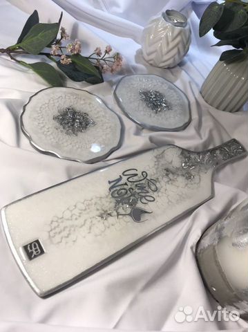 Набор для сервировки из эпоксидной смолы