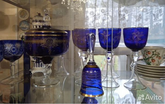 Набор фужеры, конфетница Чехословакия Bohemia