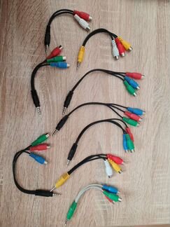 Кабель 3,5 jack - 3 rca (мама)