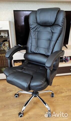 Офисное компьютерное кресло кожа