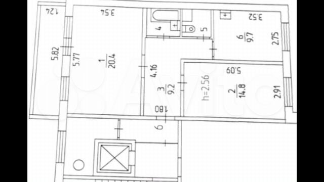 2-к. квартира, 59,6 м², 2/10 эт.