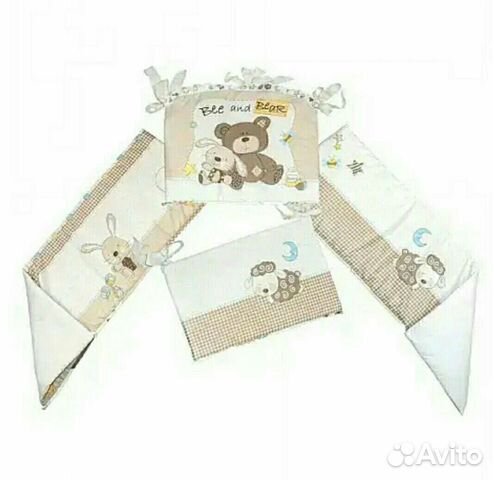 Бортики в кроватку с балдахином