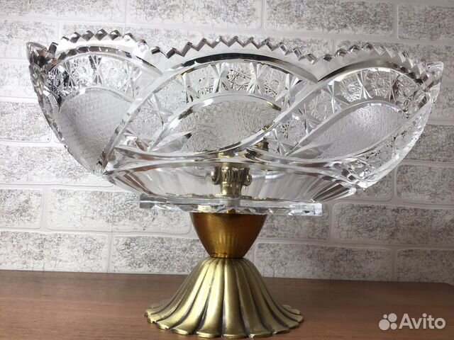 Ваза для фруктов Хрусталь латунь