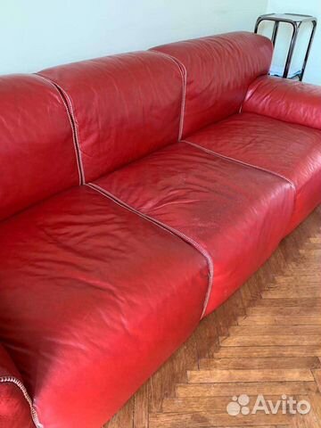 Кожаный диван 2.60 длина (натуральный)