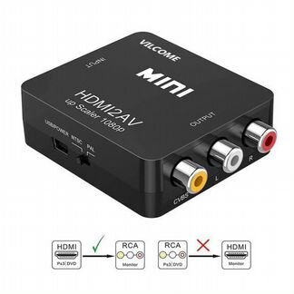 Адаптер конвертер hdmi в 3RCA (AV) hdmi2AV