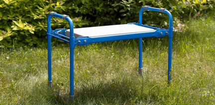 Скамейка Перевертыш с мягким сиденьем синяя