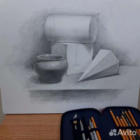 Графика. Учебные работы (бум., кар.)