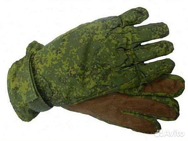 Перчатки армейские кожа-флис