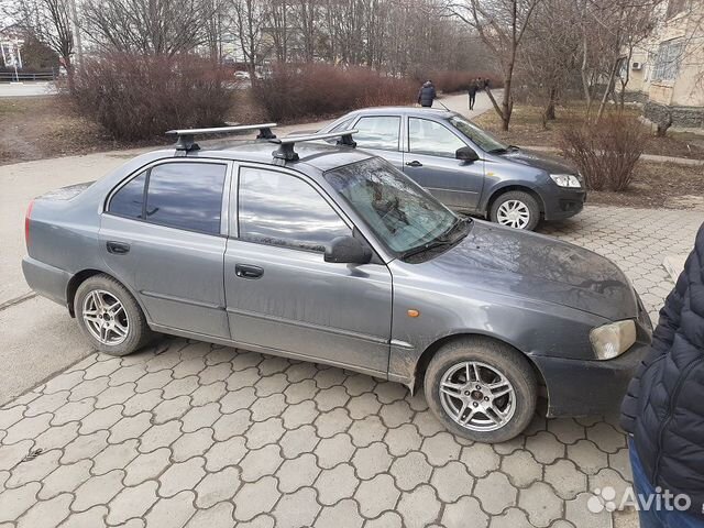 Багажник на крышу Хендай Акцент, Крыло Серый