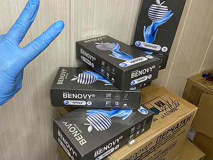 Перчатки нитриловые Benovy