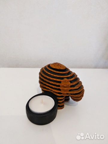 Подсвечник для греющей свечи в форме слоника