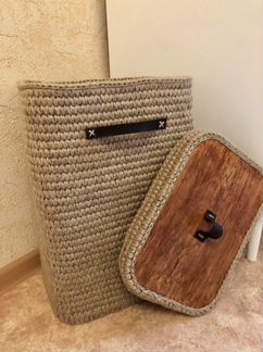 Бельевая корзина из джута