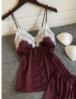 Пижама бордовая M, L новая