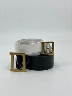 Женский ремень пояс Dior Диор черный белый кожа