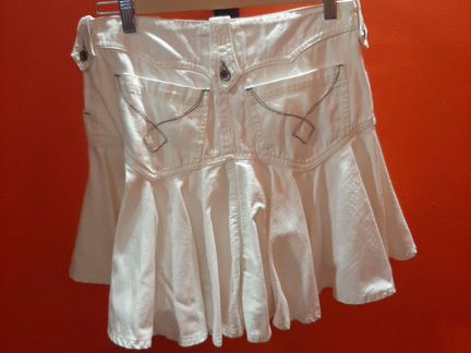 Юбка из белой джинсы плин сюд джинс р44