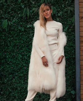 Жилет из натурального меха ламы