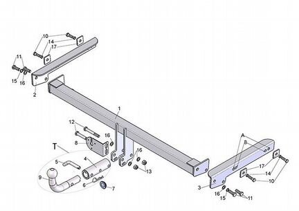 Фаркоп Лидер плюс для VW Tiguan 2017- (С быстросъе