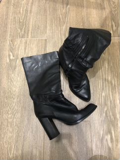 Сапоги женские, кожа, демисезон, 39 размер, Эконик