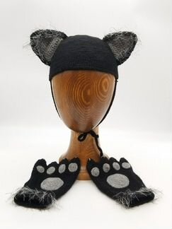 Уши и лапы кота шапочка с кошачьими ушками