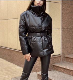 Куртка кожаная женская зимняя