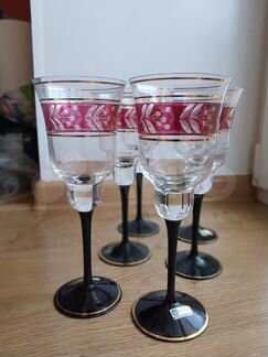 Фужеры Чехословакия Двухцветный хрусталь