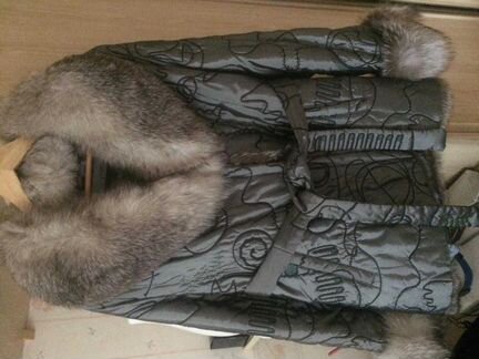 Полупальто, серое, зимнее