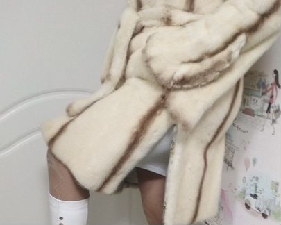 Шуба норковая с капюшоном