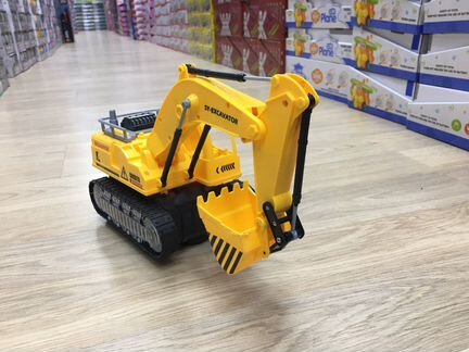 Экскаватор жёлтый,музыкальный и светится