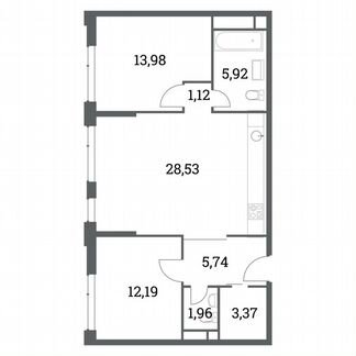 2-к квартира, 72.8 м², 32/41 эт.